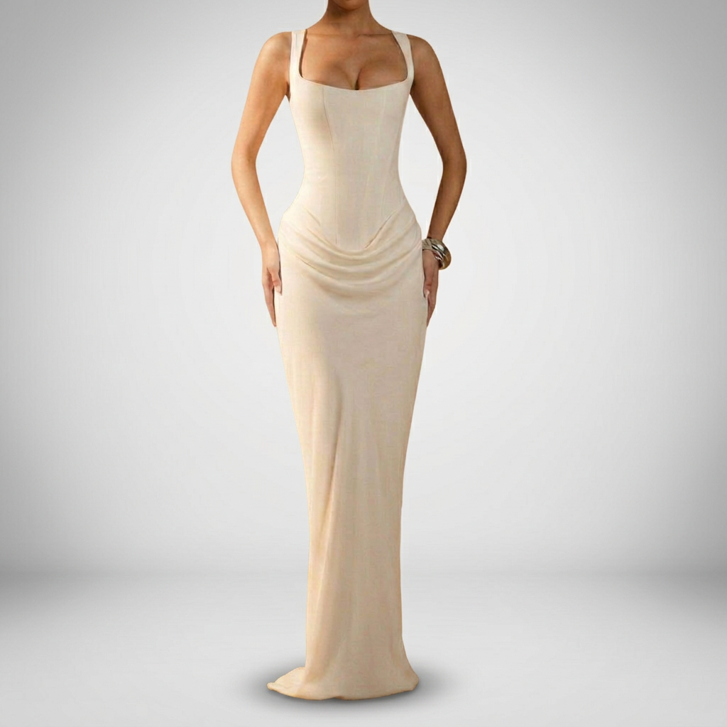 Luna · Vestito maxi con scollo quadrato